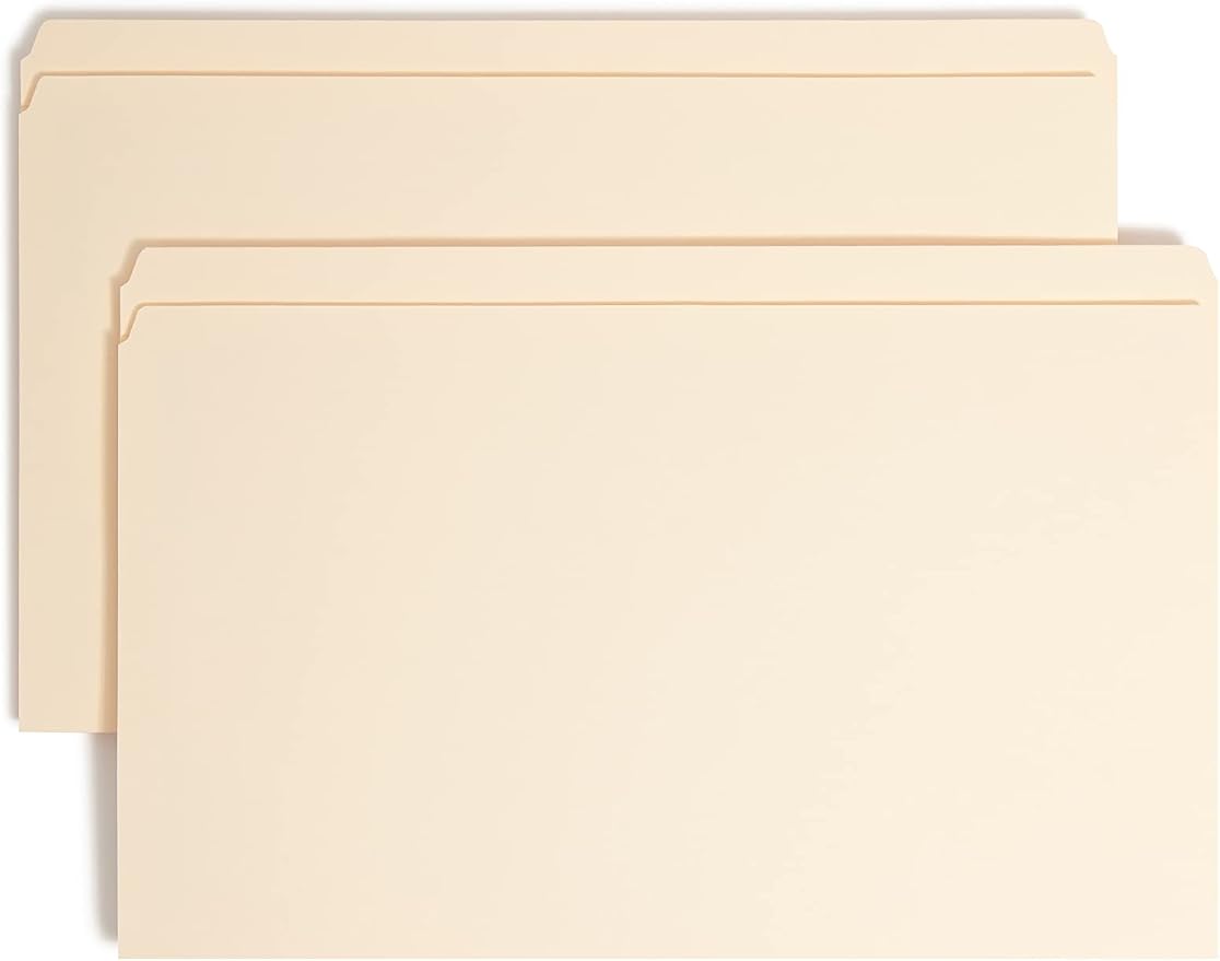 Smead Fastener File Folder, 1 Fastener, Reinforced Straight-Cut Tab, Legal Size by SMEAD