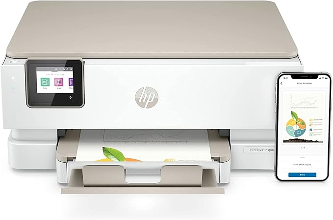HP ENVY Inspire 7255e Wireless Color Thermal Inkjet Printer, Print, scan, copy, Easy setup,Mobile printing, Best-for-home, 3 month Instant Ink trial included-DeskLoop Office