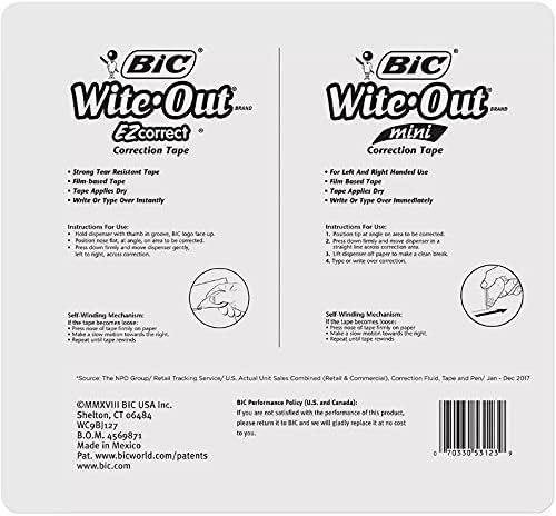 BIC Wite-Out EZ Correct Correction Tape, 7 ct. + 1 Bonus BIC Wite-Out Mini - Image 2