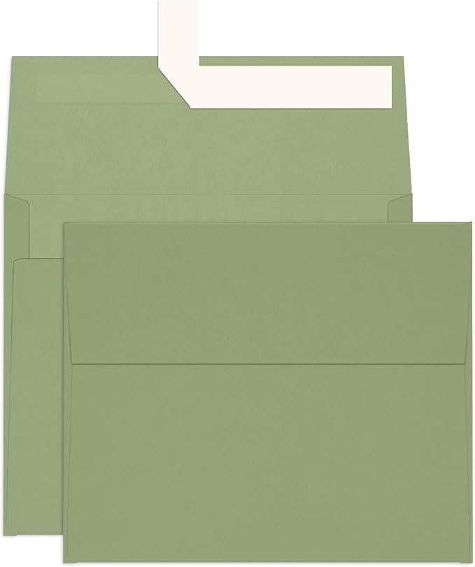 100 Pack A2 Sage Green Envelopes, Goefun 4.375 x 5.75 Greeting Card Envelopes by Goefun