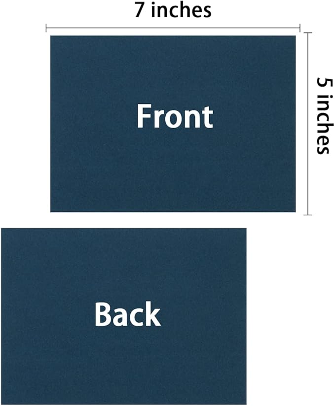 100 Pack Thick Paper Cardstock Blank Heavy Cards Stock for Invitations, Greeting Cards Making, Postcards, Photos, 250GSM Thick Paper (Navy Blue, 5x7 inches)