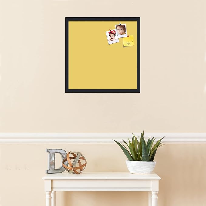 PinPix 20x20 Inch Cork Bulletin Board. This Decorative Framed Pin Board Comes with Honey Pastel Design and a Satin Black Frame. Ideal for Home Office Decor or Message Board (PinPix-1810)-DeskLoop Office