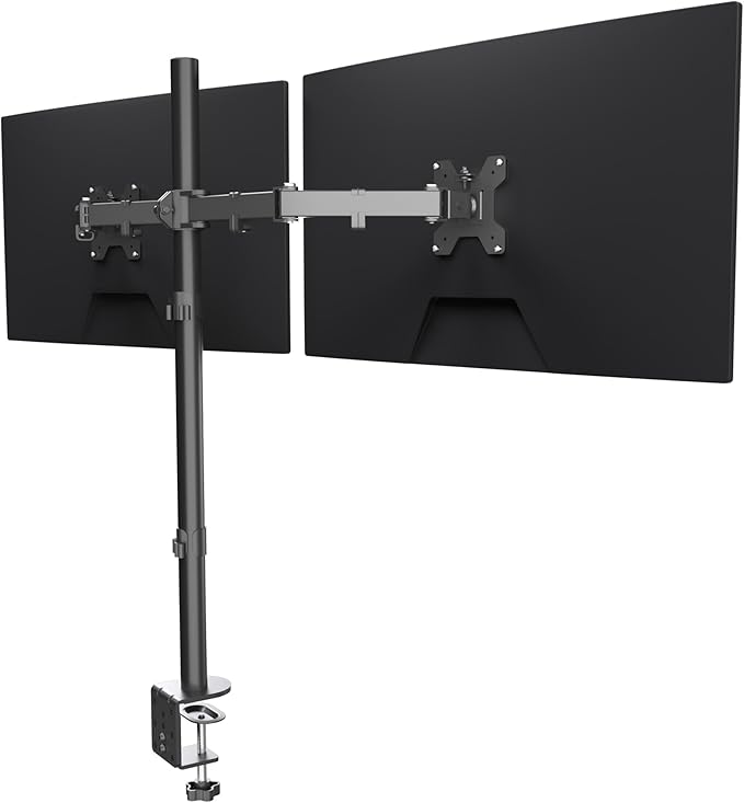 Suptek Dual Monitor Desk Mount, Adjustable Dual Monitor Arm for 2 Computer Screens up to 27 inch, Extra Tall 31.5" Pole Dual Monitor Stand for Desk, Holds up to 22 lbs(MD6842)-DeskLoop Office