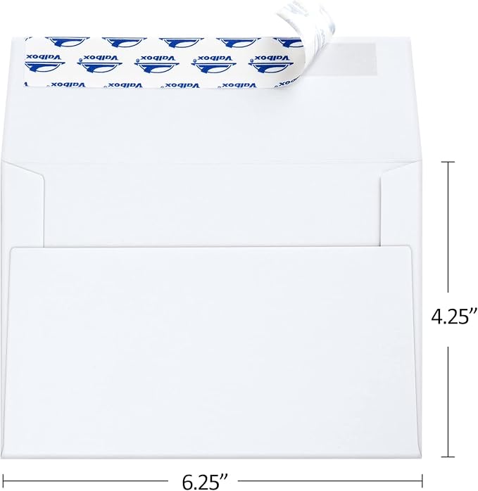 ValBox A4 Photo Envelopes 100 Qty 4 x 6 White Kraft Paper Envelopes Self Seal - Image 2