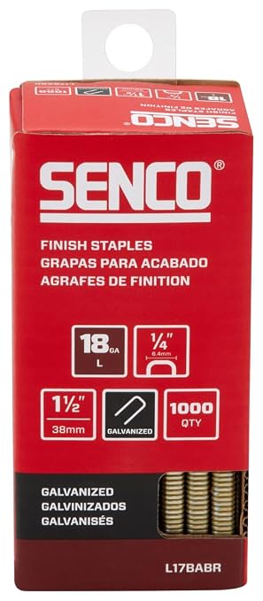SENCO L17BABR 18 Gauge, 1/4" Crown Finish Staples, 1 1/2" Length, Galvanized 1 - Image 2