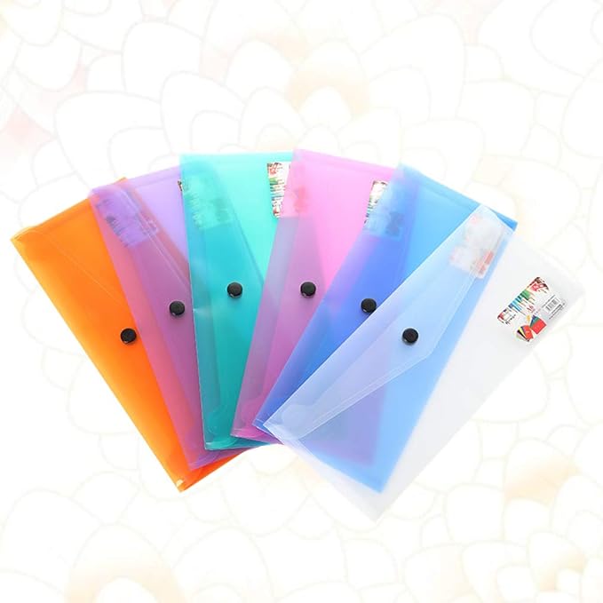 6Pcs Plastic File Folder Envelopes Document Organizer - Image 9