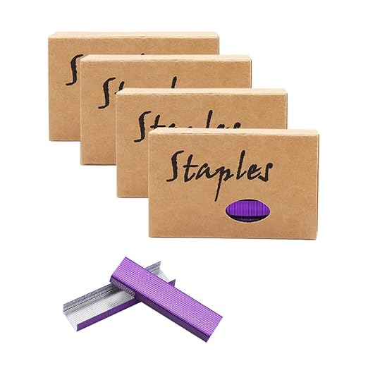 Purple 26/6 Standard Staple Set 12mm Width 1000/Box 4 Boxes/Pack 4000 Count by MEIYITIAN