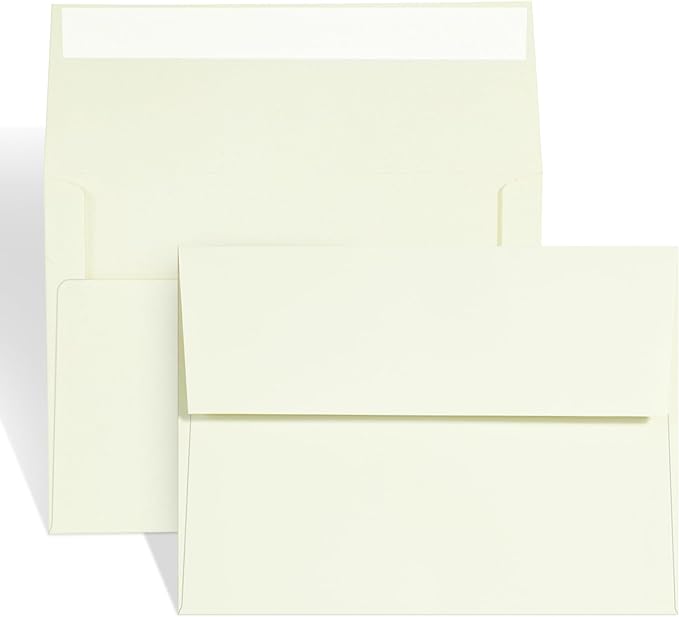 100 Pack A2 Ivory Envelopes Self Sealing Adhesive Perfect by AZAZA