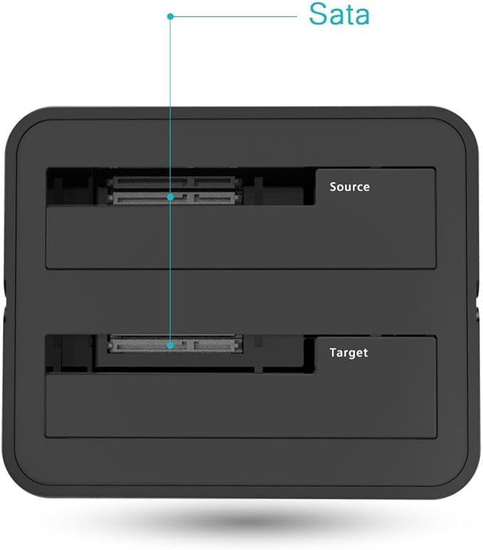 WAVLINK USB 3.0 and USB C to SATA Dual-Bay External Hard Drive Docking Station for 2.5/3.5 Inch HDD/SSD with UASP (6Gbps), Support Offline Clone/Duplicator Function [16TB X2 ]-Black-DeskLoop Office