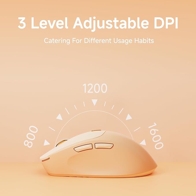 EWEADN Q5 Wireless Mouse, Bluetooth & 2.4G Quiet Computer Mouses with 1600 DPI, Battery Level Display, Ergonomic Office Mouse,6 Button Portable Cute Cordless Mice for Laptop/PC/Mac- Pink-DeskLoop Office