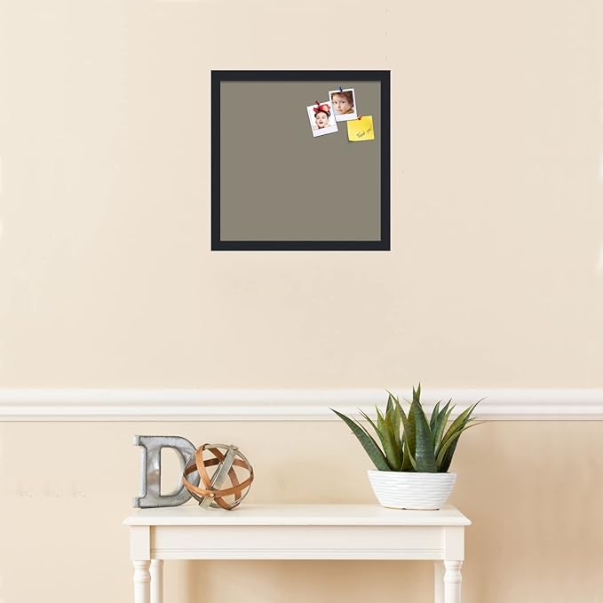 PinPix 16x16 Inch Cork Bulletin Board. This Decorative Framed Pin Board Comes with Pewter Design and a Satin Black Frame. Ideal for Home Office Decor or Message Board (PinPix-1812)-DeskLoop Office