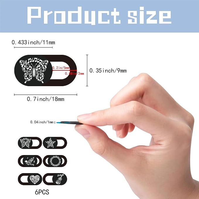 6Pcs 6 Styles Laptop Camera Cover Music Notes Privacy Guard Accessories - Image 2