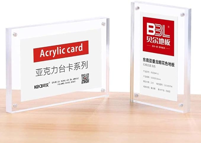 5 Pack Acrylic Label Holder Price Tag Displays Sign Holder - Image 2