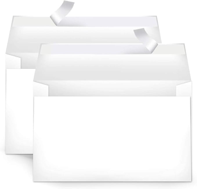 Amazon Basics A9 Blank Invitation Mailing Envelopes, Peel & Seal, No Licking by AmazonBasics
