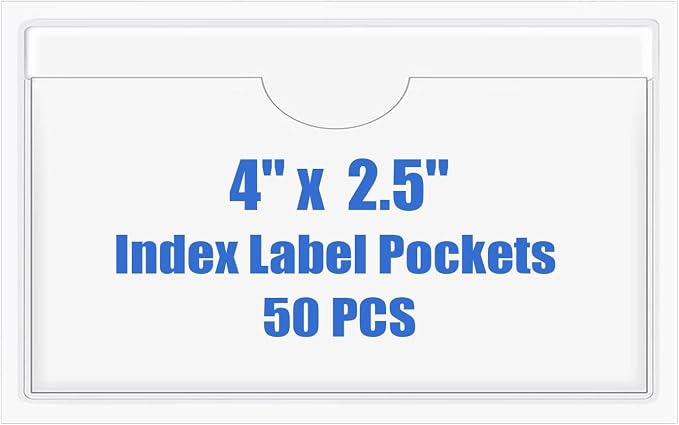 Origin-Joy 50 PCS Self-Adhesive Index Label Pockets by Origin-Joy