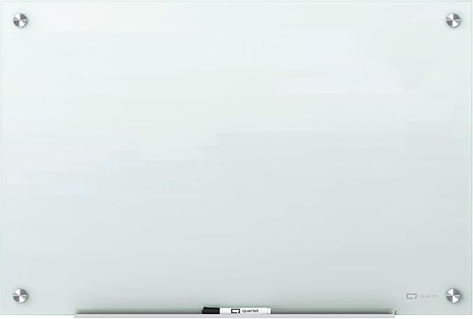 Quartet Magnetic Glass Dry Erase White Board, Infinity Frameless Mounting by Quartet