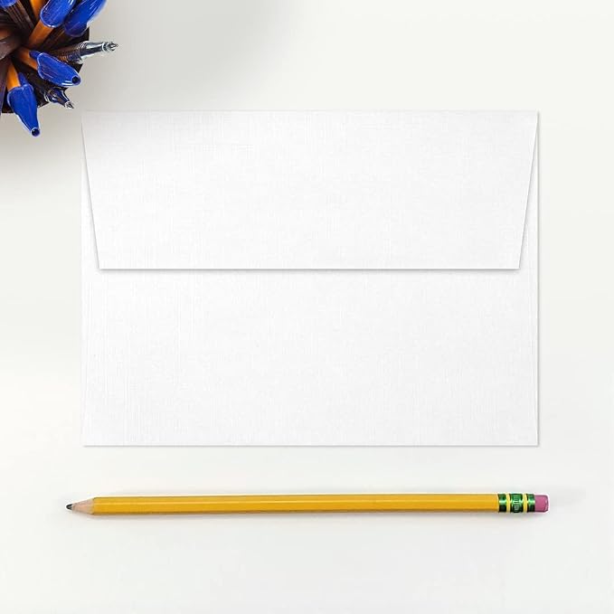 LUXPaper A7 Invitation Envelopes | Peel & Press | 5 1/4" x 7 1/4" | White Linen - Image 4