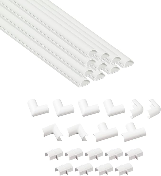 D-Line Half Round Cord Hider, Patented Cable Cover, Hide TV Wall Mount Wires by D-LineUSAinc