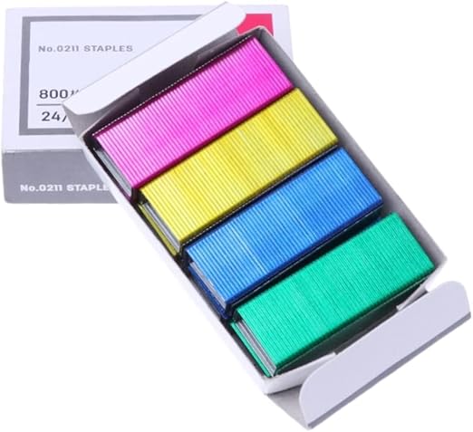 800Pcs Mini Color Staples DIY Shop Stapler Refills Standard Book Mini Color - Image 2