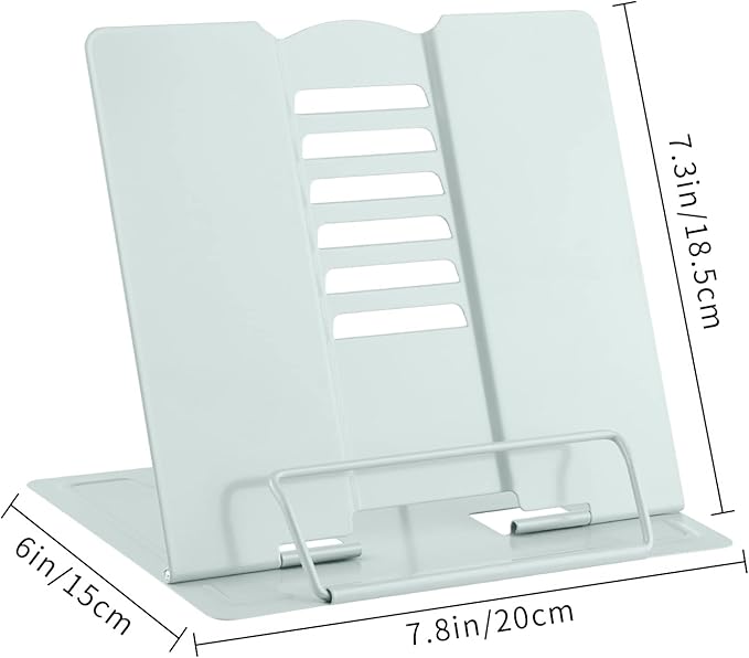 MSDADA Desk Book Stand Metal Reading Rest Book Holder Angle Adjustable Stand - Image 7