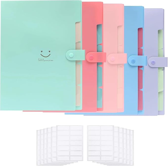 Expanding File Organizer – 5 Pack Accordion Folders by Unknown