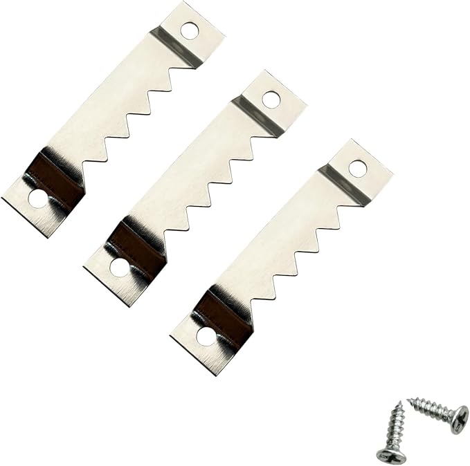 50 Pack Large Sawtooth Picture Hangers Steel Picture Hangers Picture Frames Hangers with Screws Picture Hang Solutions, for Hanging Clock Paintings Artwork Picture Frame Hook Photos (Silver)-DeskLoop Office