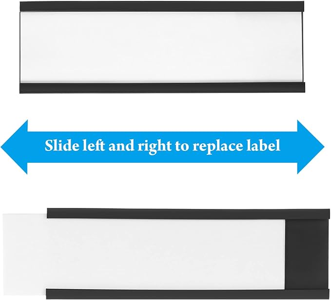 Outus 100 Pack Magnetic 'c' Channel Label Holders 3" x 1" Magnetic Labels Shelf - Image 4