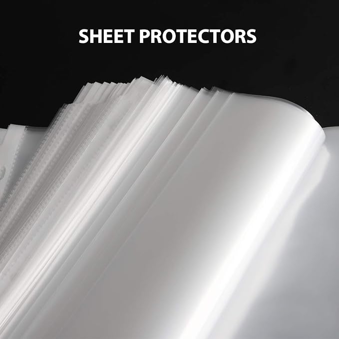 Sheet Protectors, 100 Pack Plastic Page Protectors, 3 Hole Upgrade Thickened - Image 2
