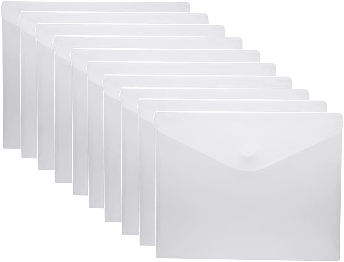 8.5 x 11 Clear Letter Sized Plastic Envelopes Document File Storage Holder 10 by YESSART
