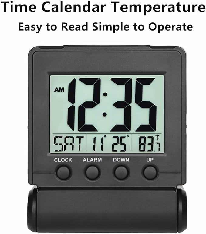 FAMICOZY Small Folding Digital Travel Alarm Clock - Image 2