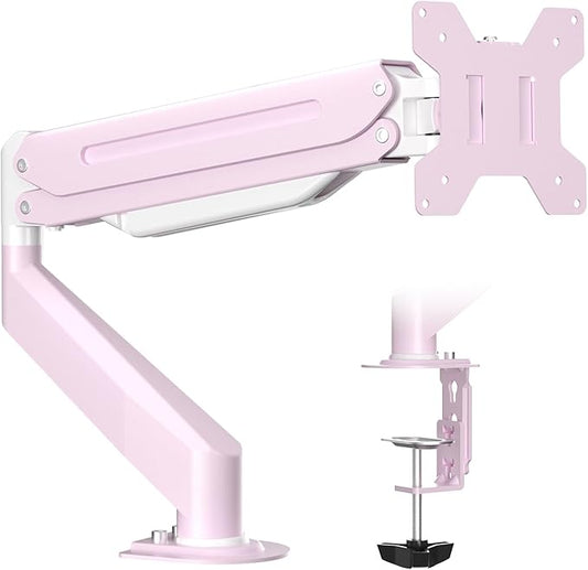 Suptek Monitor Mount Gas Spring Monitor Arm Desk Mount Fully Adjustable Fits 17-32 inch Monitors Weight Capacity up to 22 lbs,Pink(MD8PINK)-DeskLoop Office