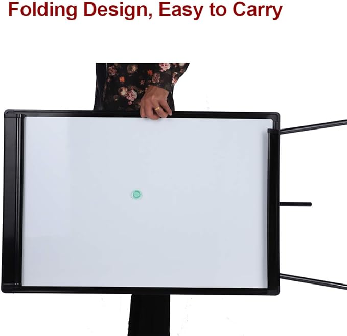 Dry Erase Easel 36" x 24", Height Adjustable Magnetic White Easel Board with Tripod Stand, Office Presentation Board with 25 Sheets Flipchart Pad, Magnets & Eraser, Black-DeskLoop Office