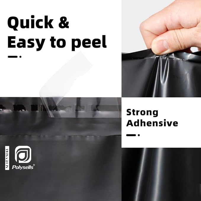 POLYSELLS 200 pcs 19x24 Inches Black Poly Mailers Shipping Envelopes, Strong - Image 2
