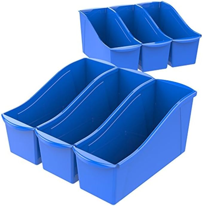 Storex Large Book Bin, Interlocking Plastic Organizer by Storex
