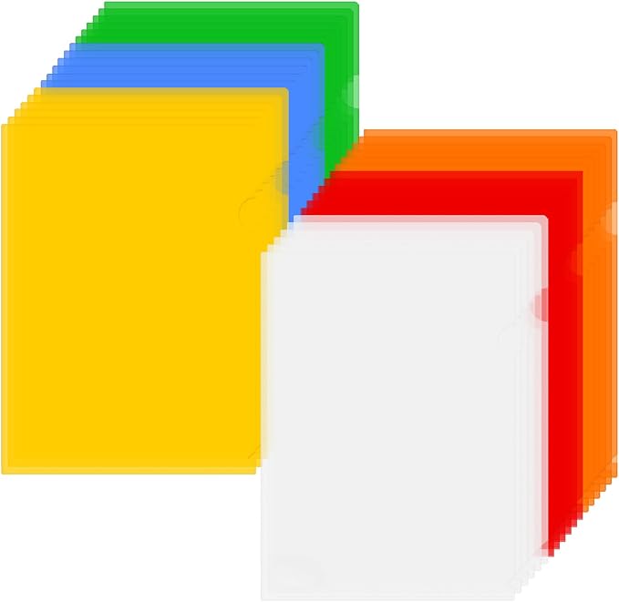 ViVin 36 Pack Plastic Clear Document Folders, L-Type Plastic 8.5x11 File Sleeves by ViVin