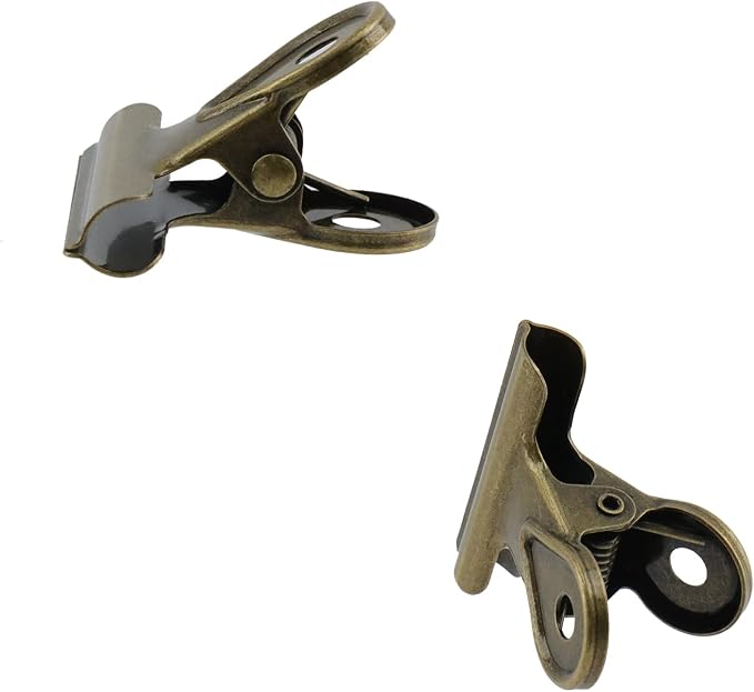 Xiaoyztan Mini Clips, 30mm Wide Bronze Bulldog Clips Paper Clip Binder Bull - Image 4