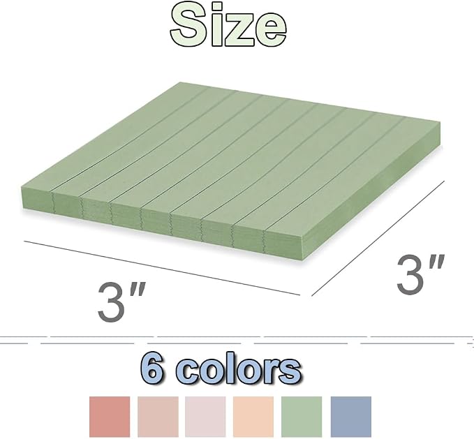 Lined Sticky Notes 3x3 in, Notepads - Image 3