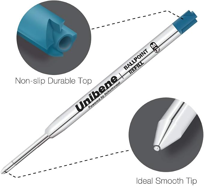 Unibene Parker Compatible Ballpoint Refills 12 Pack, 1.0mm Medium Point-Blue - Image 2