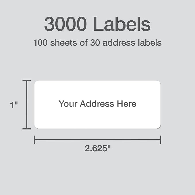 Redi-Tag Printable Address Labels, Customizable Stickers, 3000 Blank Mailing - Image 2
