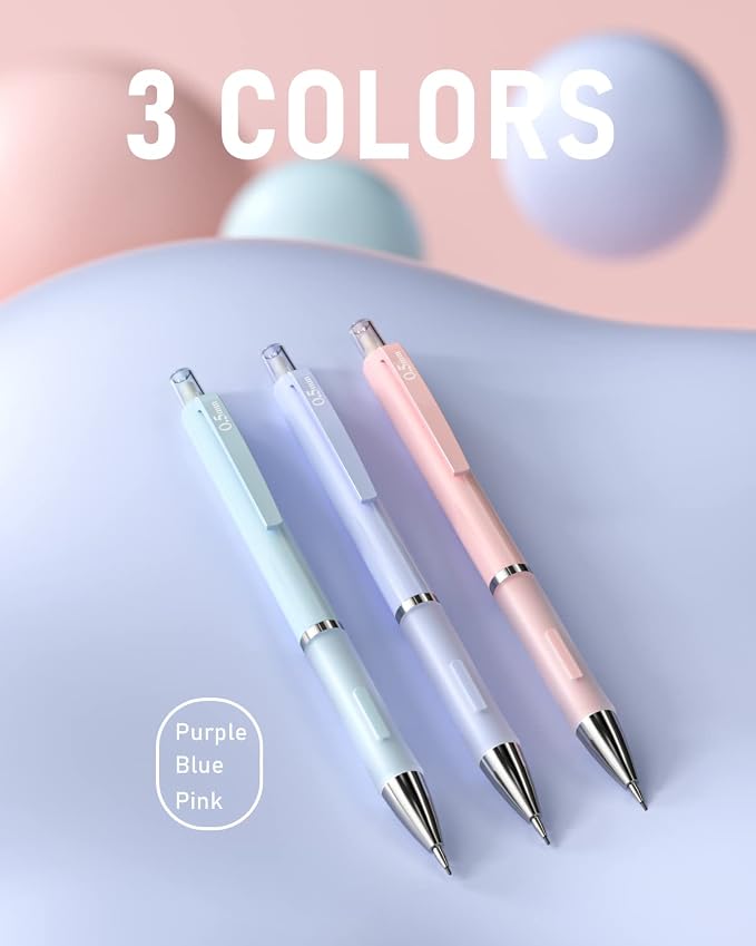 Nicpro 3PCS Pastel Mechanical Pencil Set, 0.5 Mechanical Pencils - Image 2