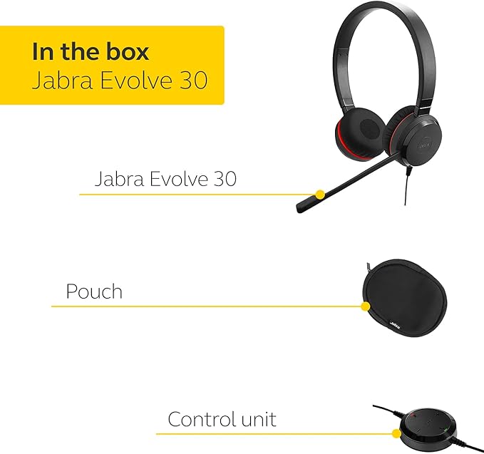 Jabra Evolve 30 II UC Stereo Wired Headset-DeskLoop Office