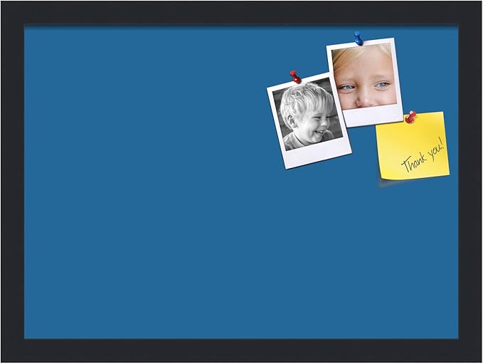 PinPix 18x13 Inch Cork Bulletin Board. This Decorative Framed Pin Board Comes with Navy Pastel Design and a Satin Black Frame. Ideal for Home Office Decor or Message Board (PinPix-1811)-DeskLoop Office