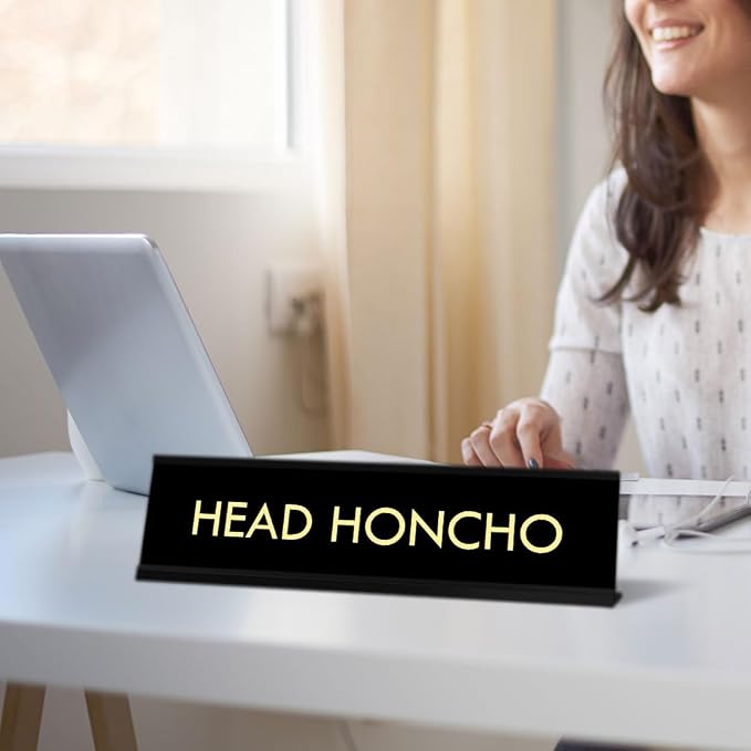 Head Honcho - Black Desk Sign Name Plate - Image 6