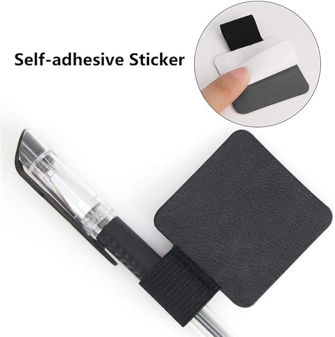 SLSON 12 Pack Notebook Pen Loop Holder Self-Adhesive Pen Holder Pencil Holders - Image 6