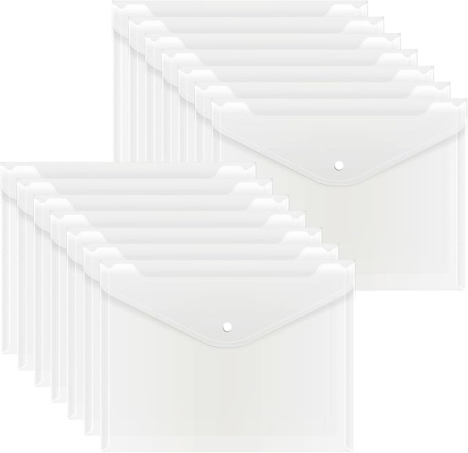 EOOUT 14pcs Plastic Envelopes, Letter Size, A4 Size, Waterproof Plastic File by EOOUT