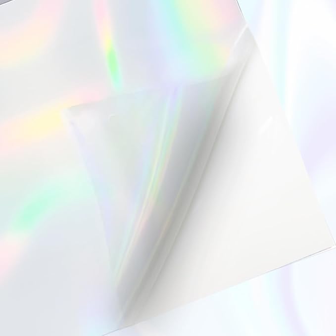 Printable Transparent Laser Sticker Paper, Laser & Inkjet Printable 8.5 x 11 Inches Dries Quickly Stickers Clear Rainbow Vinyl Label 22 pcs-DeskLoop Office