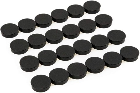Bullseye Office 24 Round Black Fridge Magnets, Button Shaped, Small Colorful by BullseyeOffice