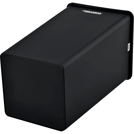 Global Industrial Square Plastic Garbage Can, Open Top, 55 Gallon Capacity, Indoor/Outdoor Rated, 19-1/2"W x 19-1/2"D x 34"H, Utility Trash Can, No Lid, Black-DeskLoop Office