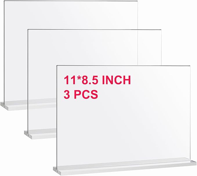 Clear Acrylic Sign Stands 11 x 8.5 Inch by Hoewina