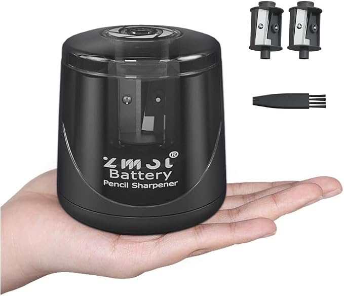 ZMOL Battery Powered Electric Pencil Sharpener, Small Battery Operated Colored by ZMOL